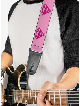 DC Comics Superman Shield Pink Guitar Strap, , hi-res