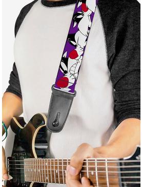 Plus Size Looney Tunes Sylvester The Cat Expressions Purple Guitar Strap, , hi-res