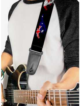 Mustang Silhouette International Flags Guitar Strap, , hi-res