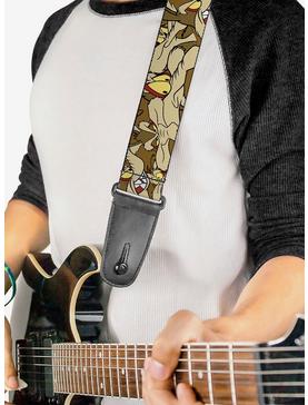 Looney Tunes Wile E Coyote Stacked Expressions Guitar Strap, , hi-res