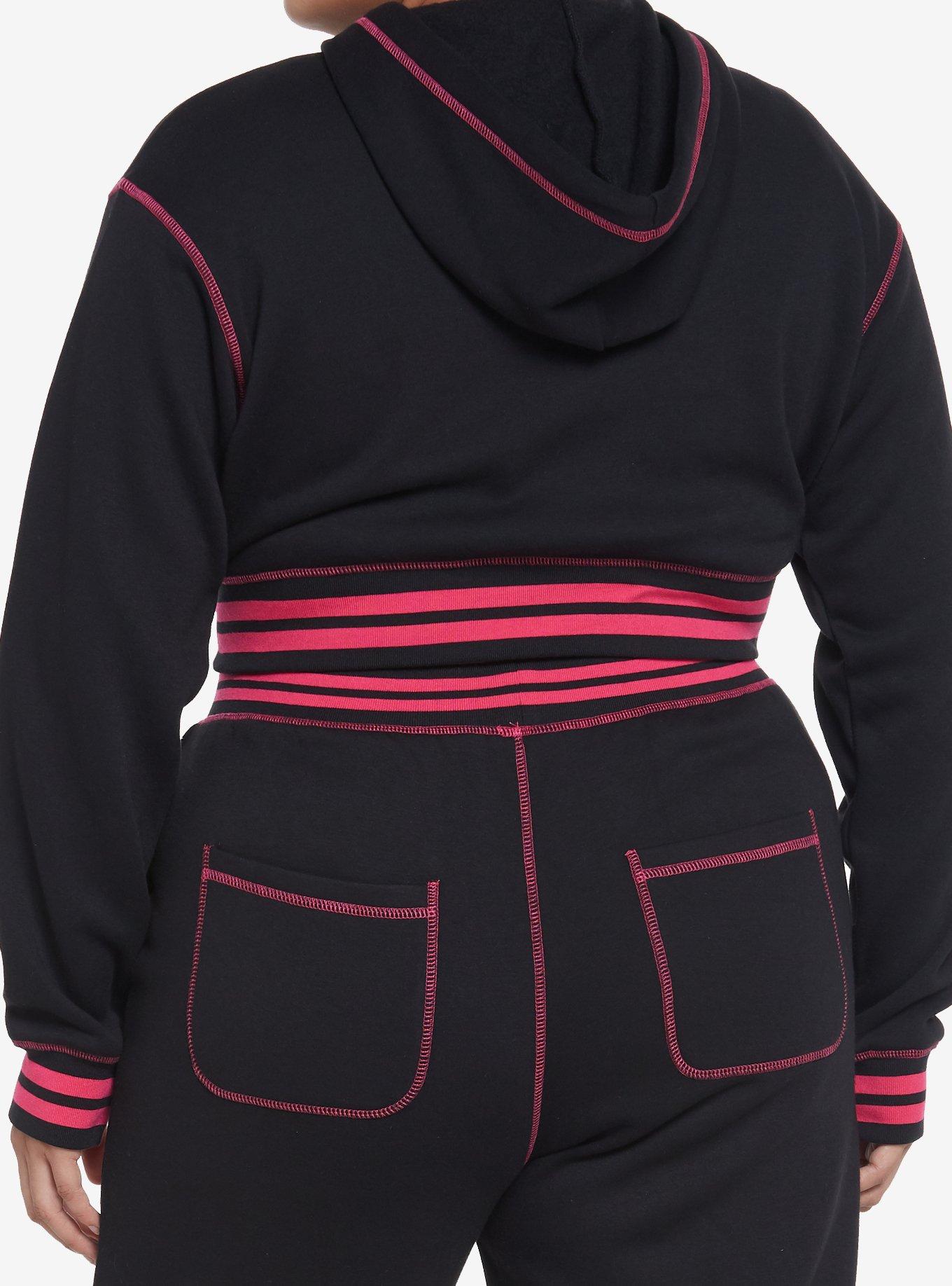 Monster High Skullette Girls Crop Hoodie Plus Size, BLACK, alternate