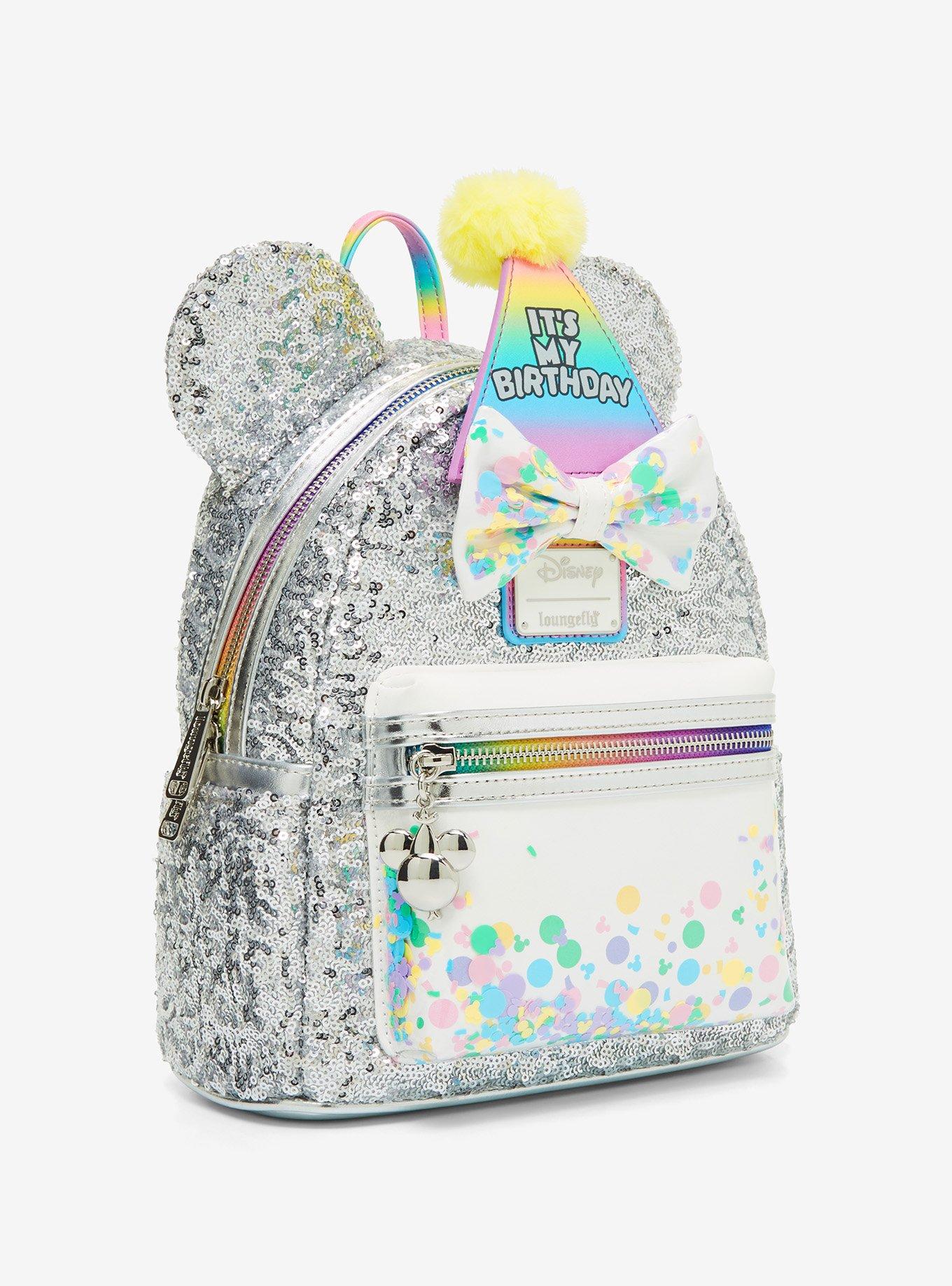 Loungefly Disney Mickey Mouse & Friends Birthday Sequined Mini Backpack, , alternate