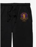 Wednesday Nevermore Academy Crest Pajama Pants, BLACK, alternate