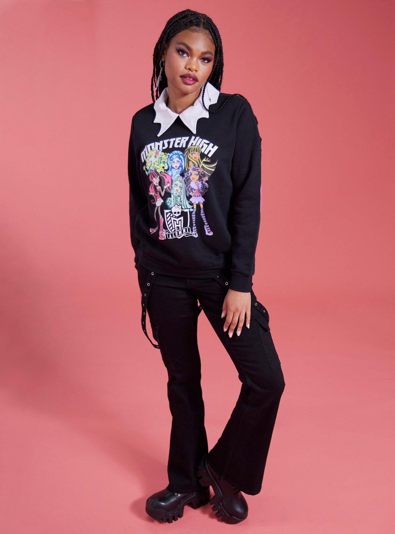 Monster High Squad Collared Girls Sweatshirt, MULTI, alternate