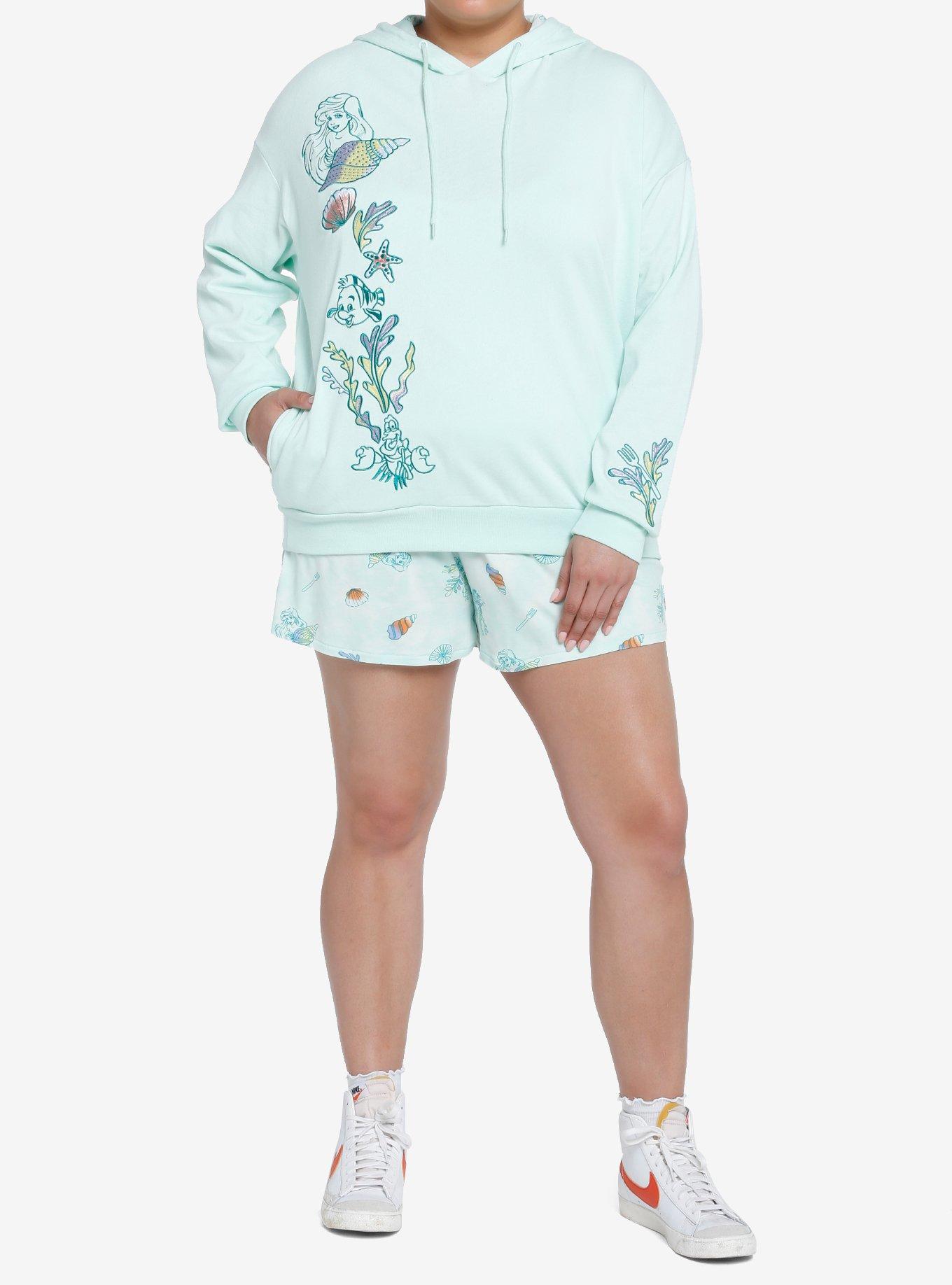 Her Universe Disney The Little Mermaid Embroidered Hoodie Plus Size Her Universe Exclusive, MULTI, alternate