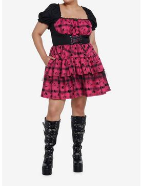 Monster High Pink Plaid Icons Corset Dress Plus Size, , hi-res