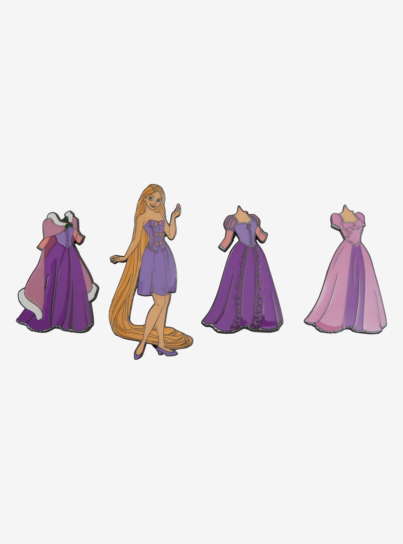 Loungefly Disney Tangled Rapunzel Interchangeable Dress Enamel Pin Set, , alternate