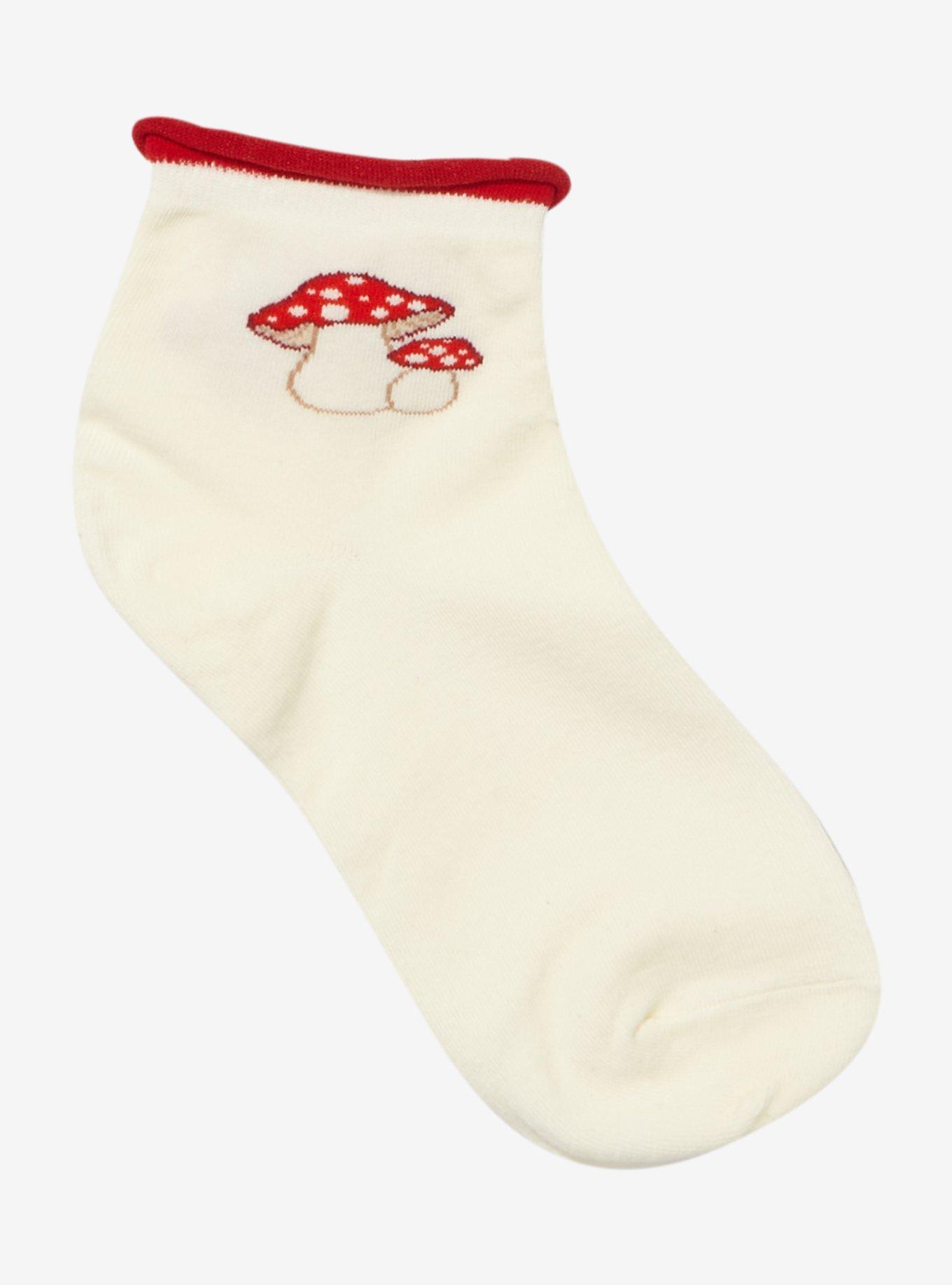 Mushroom Rolled Ankle Socks, , hi-res