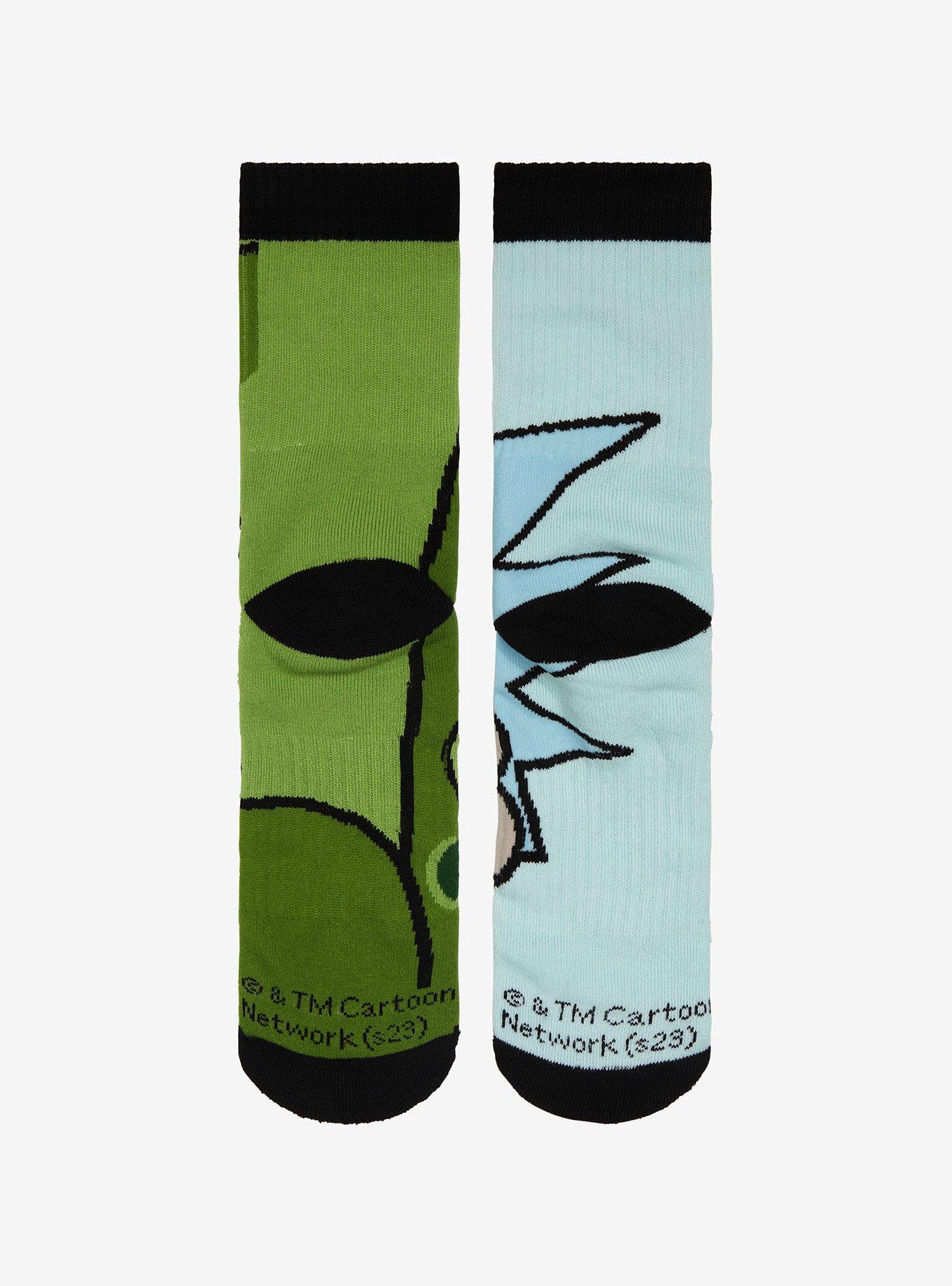 Rick And Morty Pickle Rick Mismatched Crew Socks, , alternate
