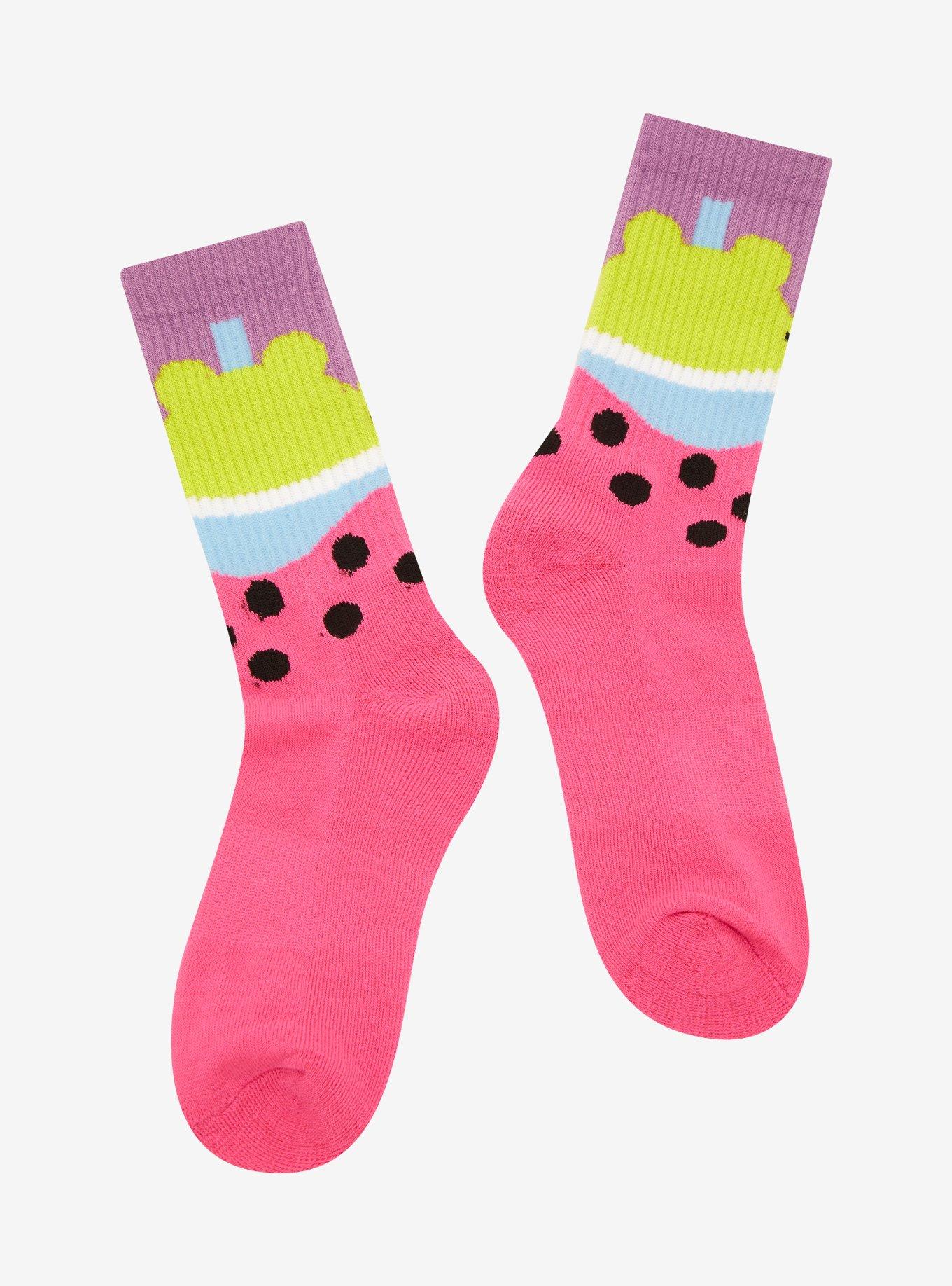 Frog Boba Drink Crew Socks, , alternate