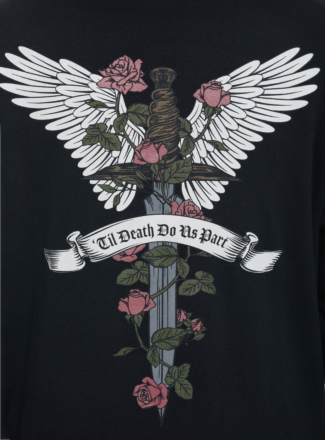 Til Death Dagger Rose Hoodie, BLACK, alternate