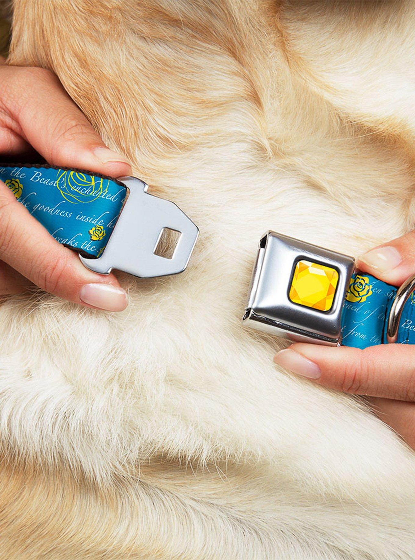 Disney Beauty And The Beast Story Script Seatbelt Buckle Dog Collar