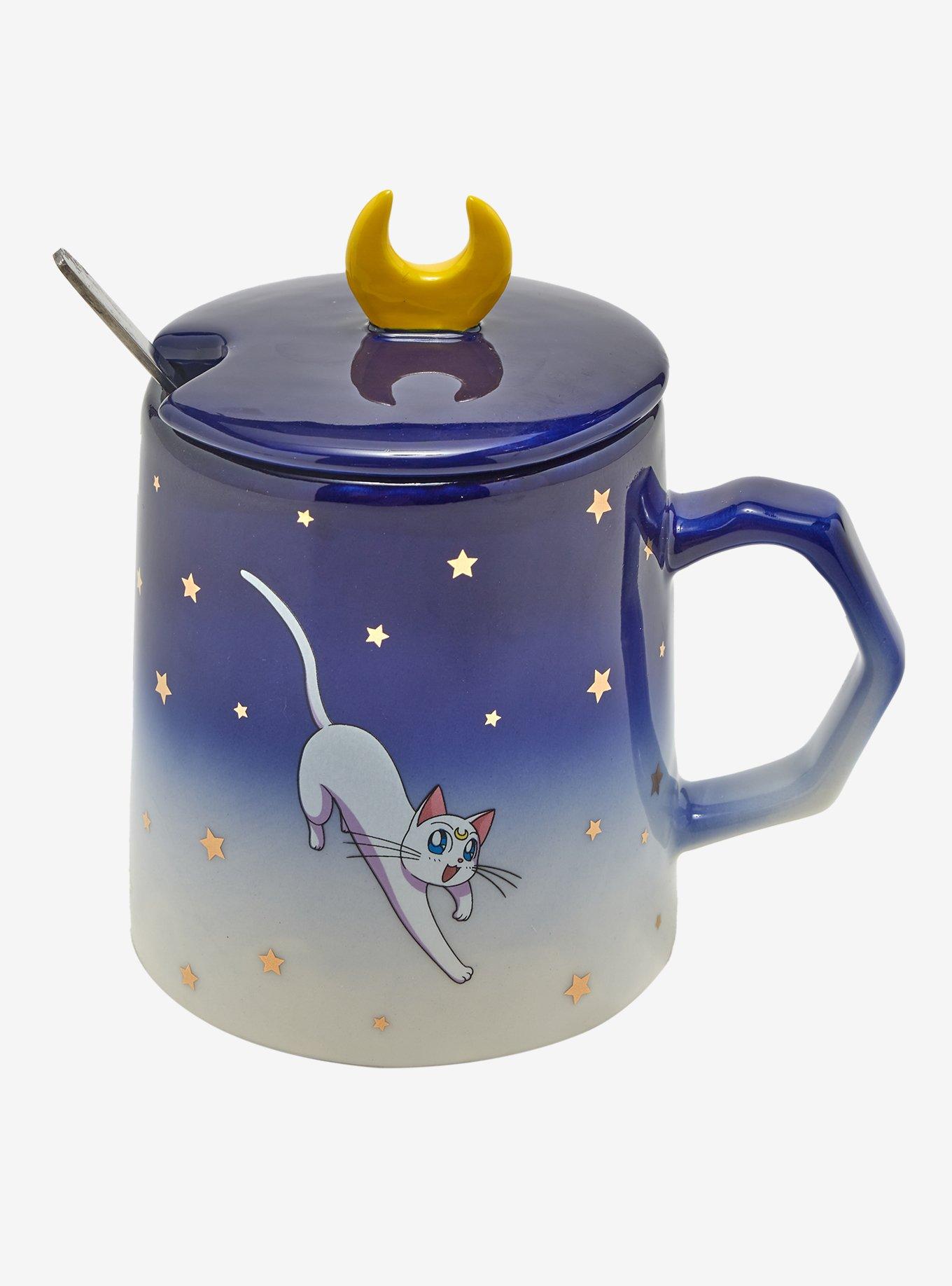 Sailor Moon Luna and Artemis Mug with Lid and Spoon, , hi-res