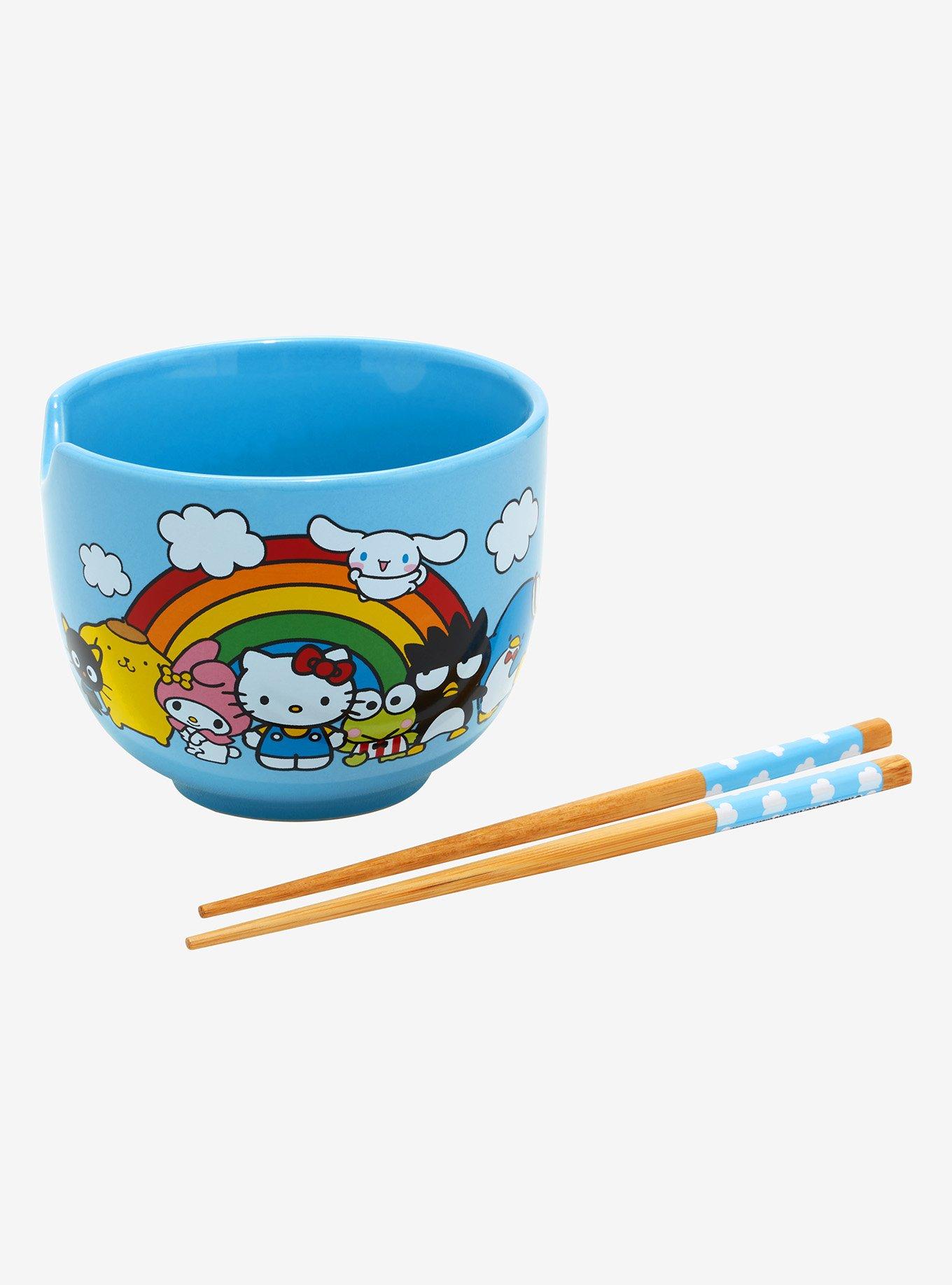 Sanrio Hello Kitty and Friends Rainbow Ramen Bowl with Chopsticks, , alternate