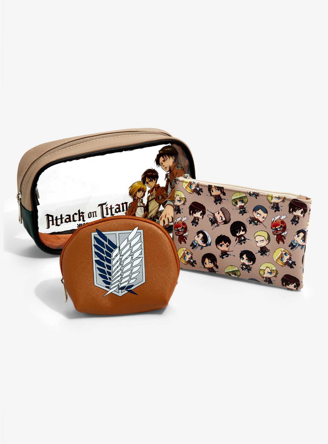Attack on Titan Characters Cosmetic Bag Set - BoxLunch Exclusive, , hi-res