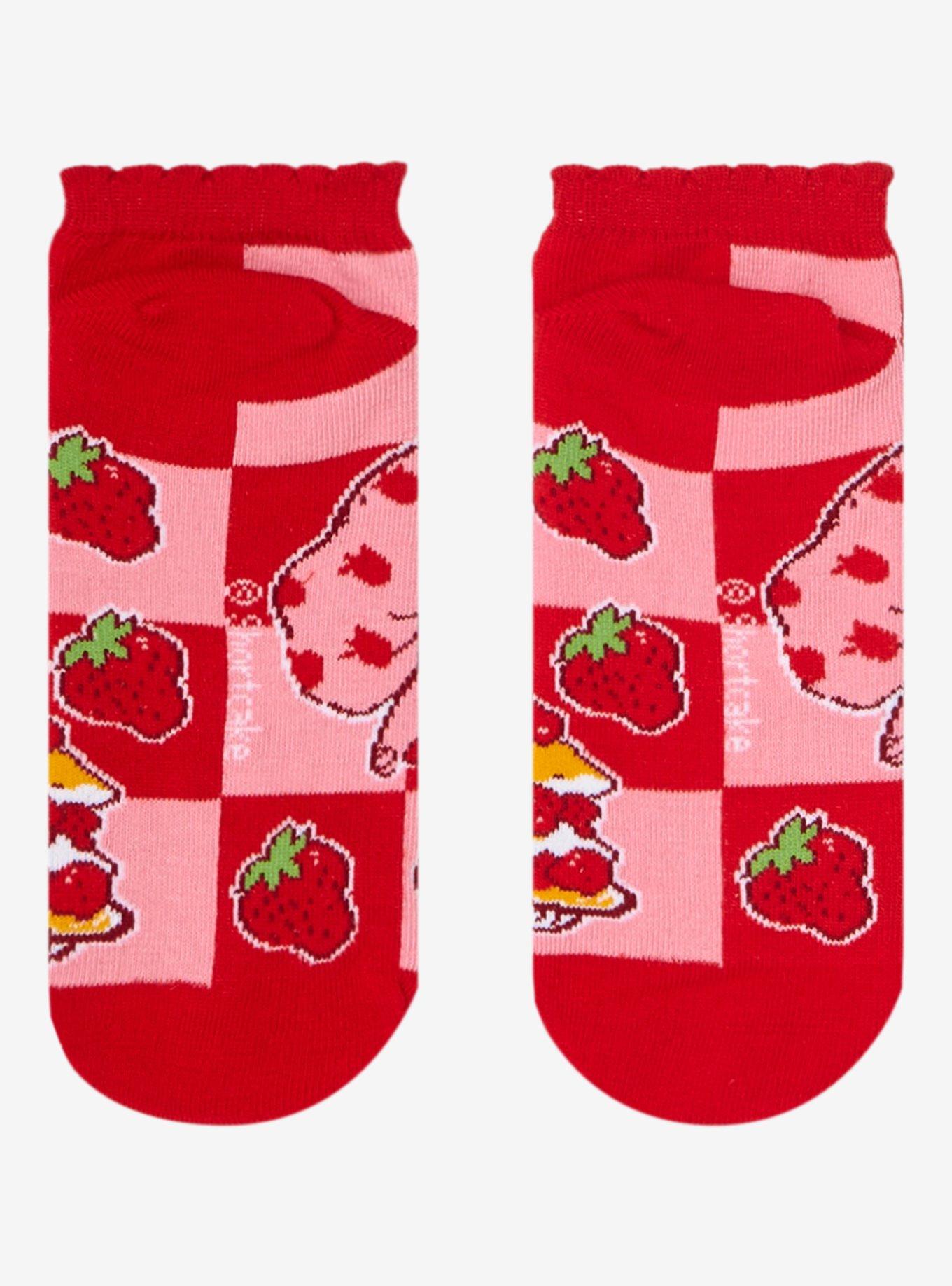 Strawberry Shortcake Patchwork No-Show Socks, , alternate