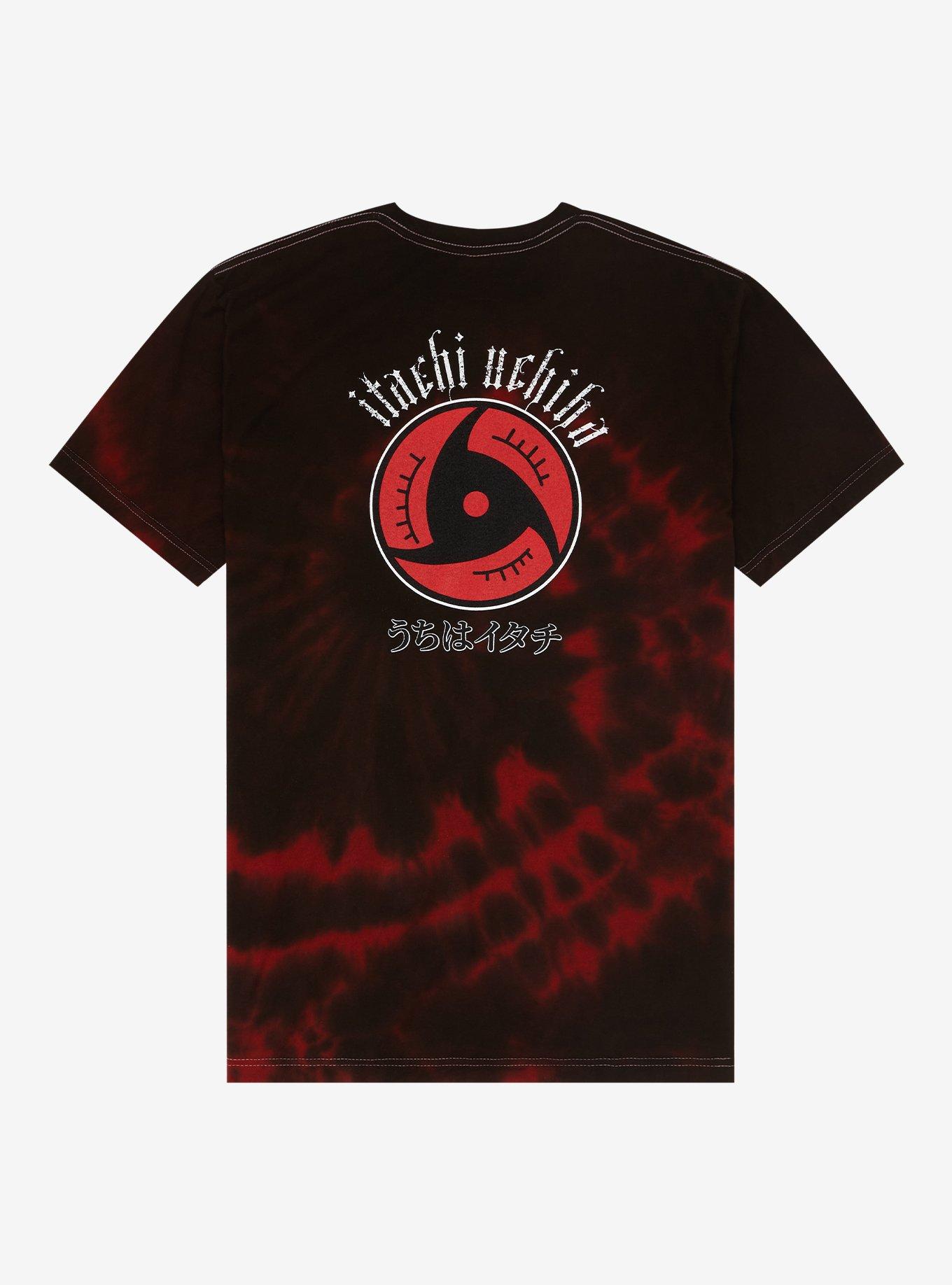 Naruto Shippuden Itachi Double-Sided Red Tie-Dye T-Shirt, BLACK, alternate