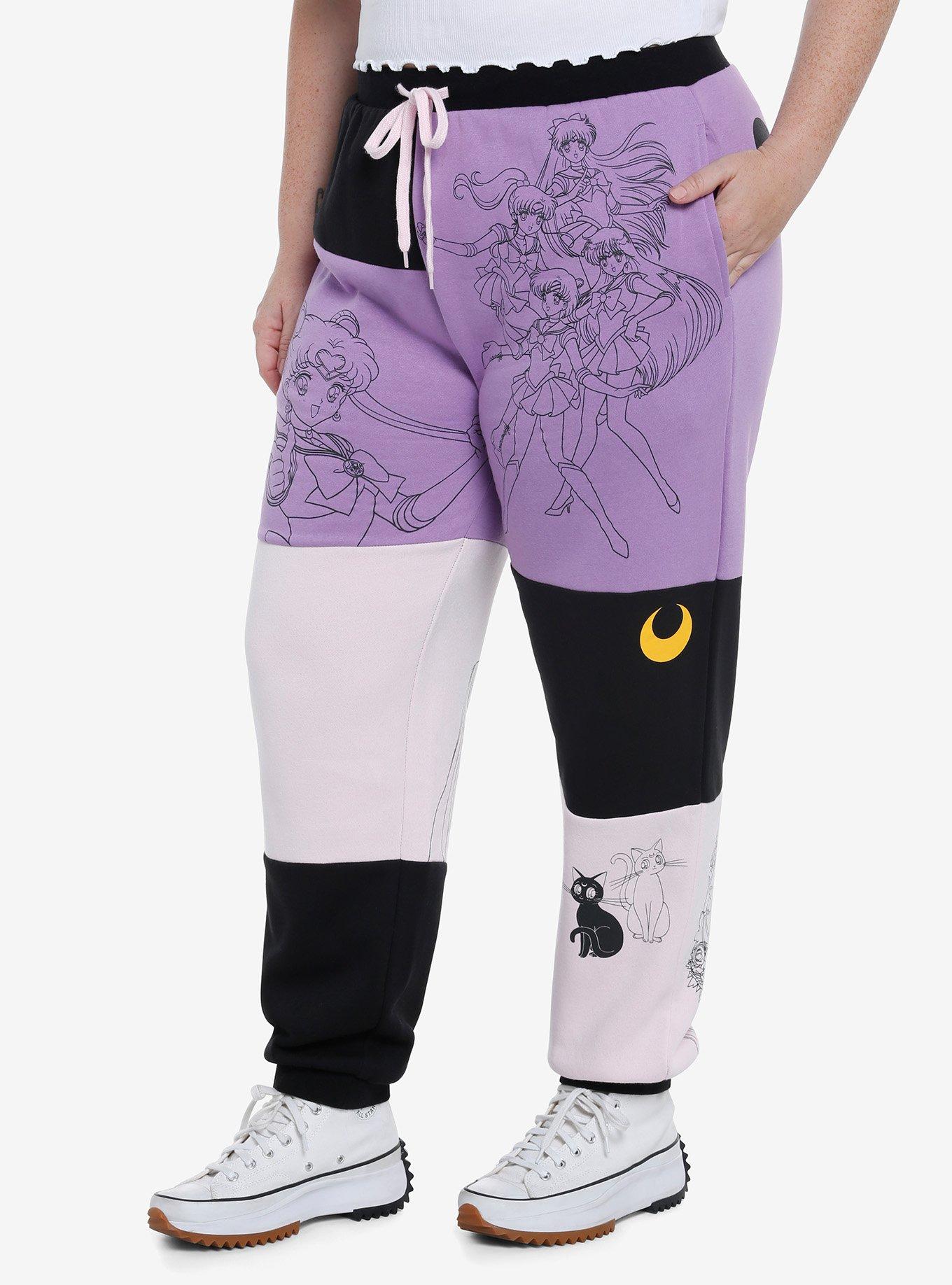 Pretty Guardian Sailor Moon Color-Block Girls Jogger Sweatpants Plus Size, MULTI, alternate