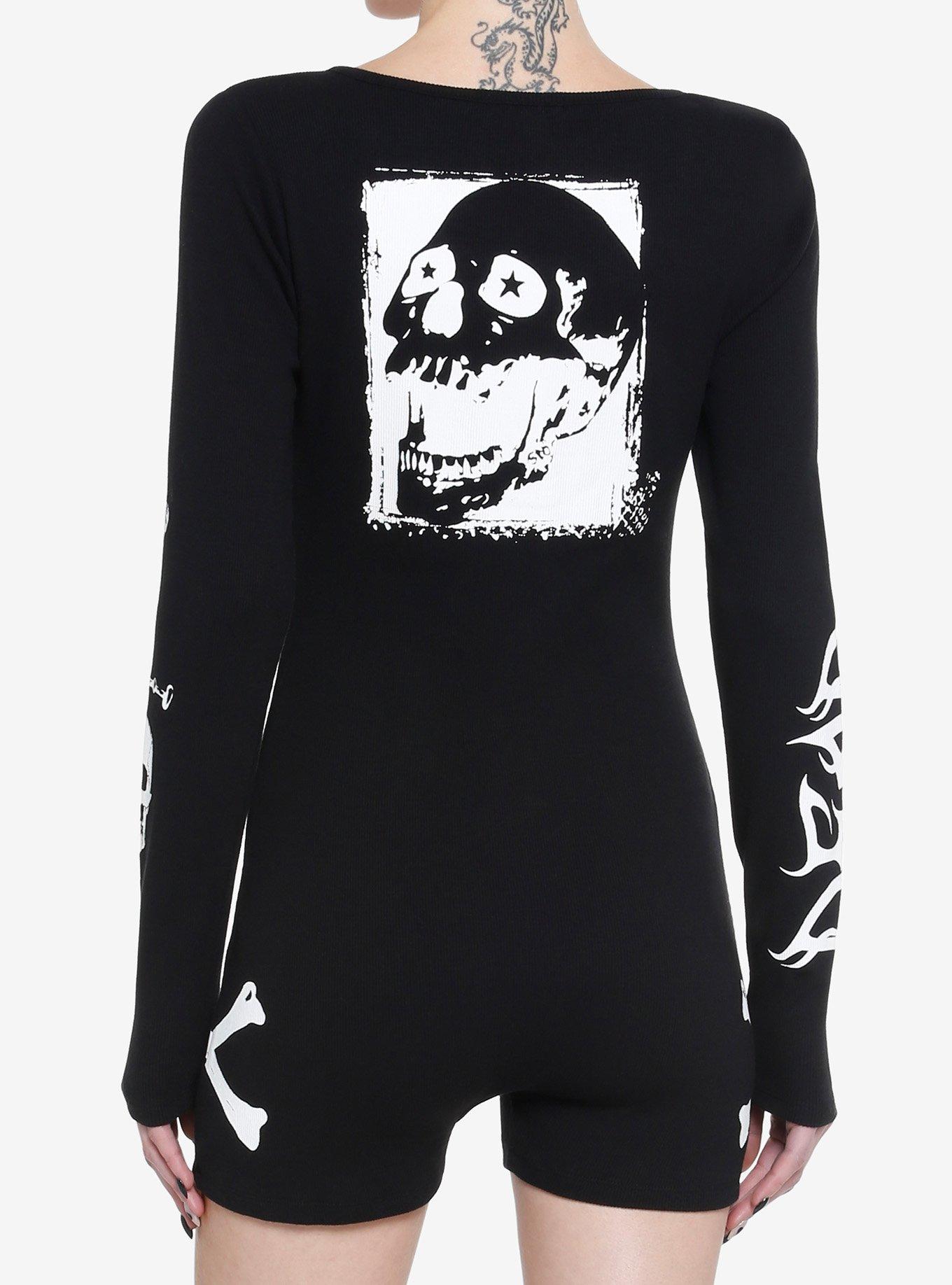 Bones Dagger Spider Long-Sleeve Lounge Romper, , hi-res