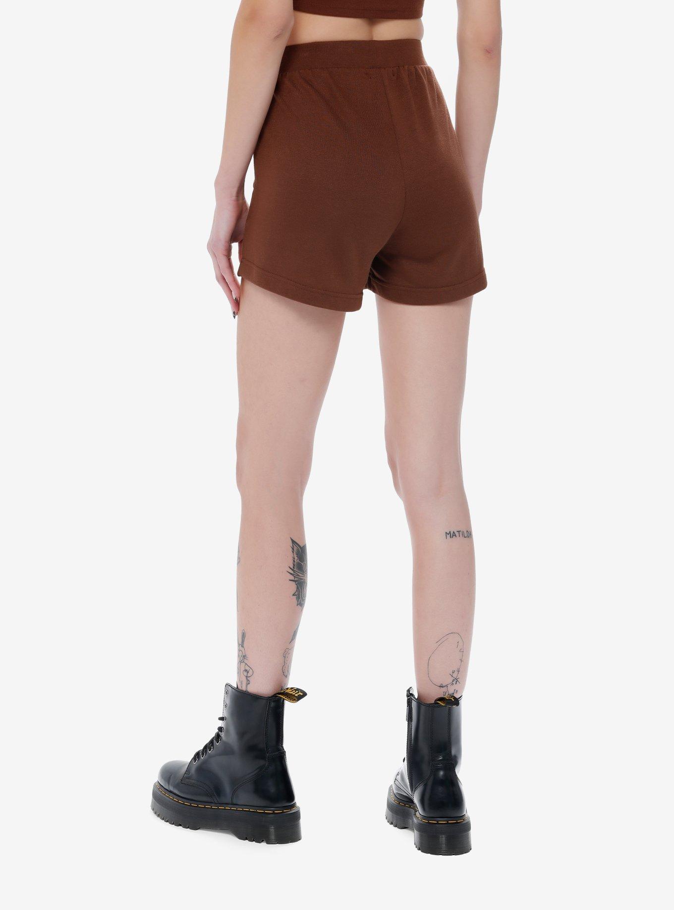 Sunfaded Haze Mushroom Girls Lounge Shorts, BROWN, alternate