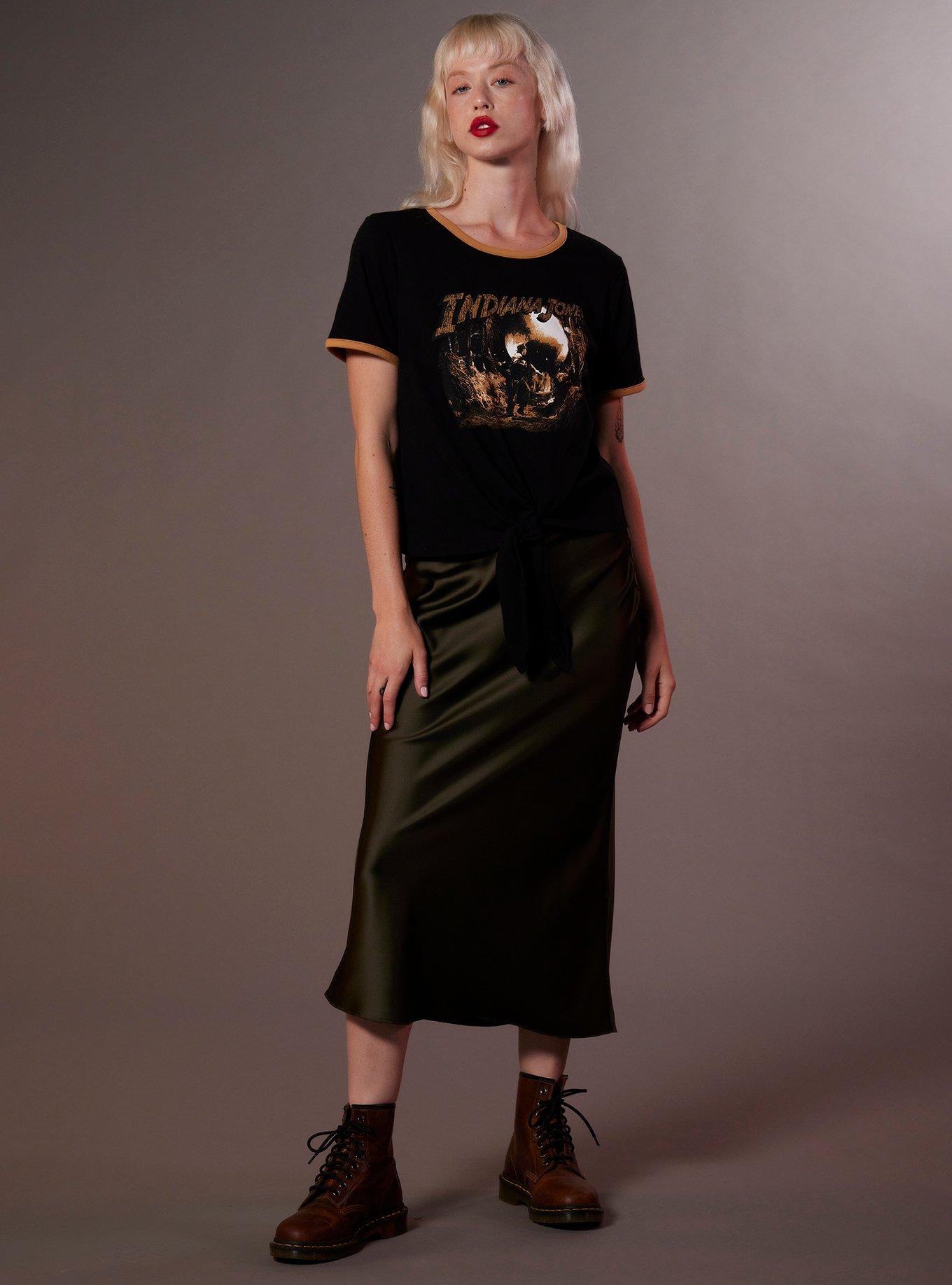 Her Universe Indiana Jones Cave Scene Girls Tie-Front T-Shirt, MULTI, alternate