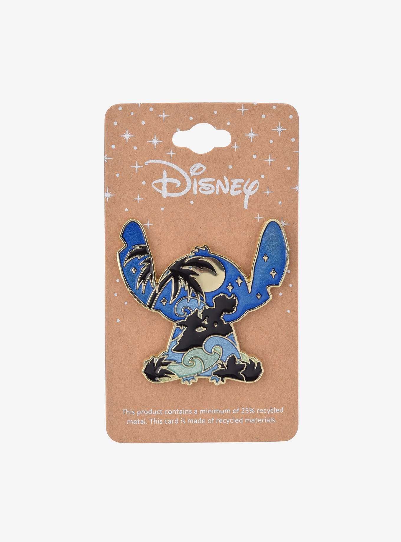 Disney Lilo & Stitch Surfing Stitch Silhouette Enamel Pin - BoxLunch Exclusive, , hi-res
