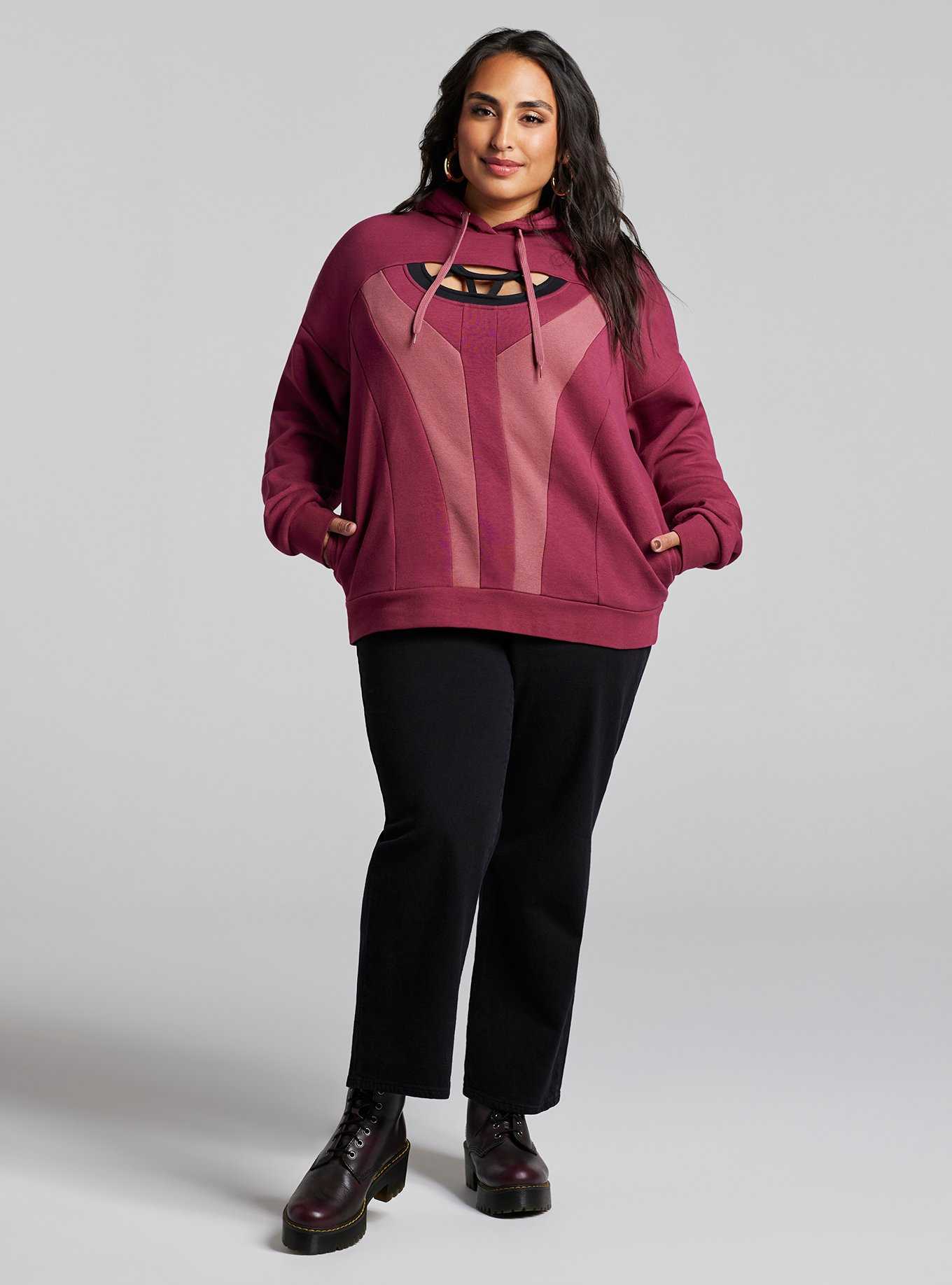 Her Universe Marvel Scarlet Witch Cutout Hoodie Plus Size Her Universe Exclusive, , hi-res