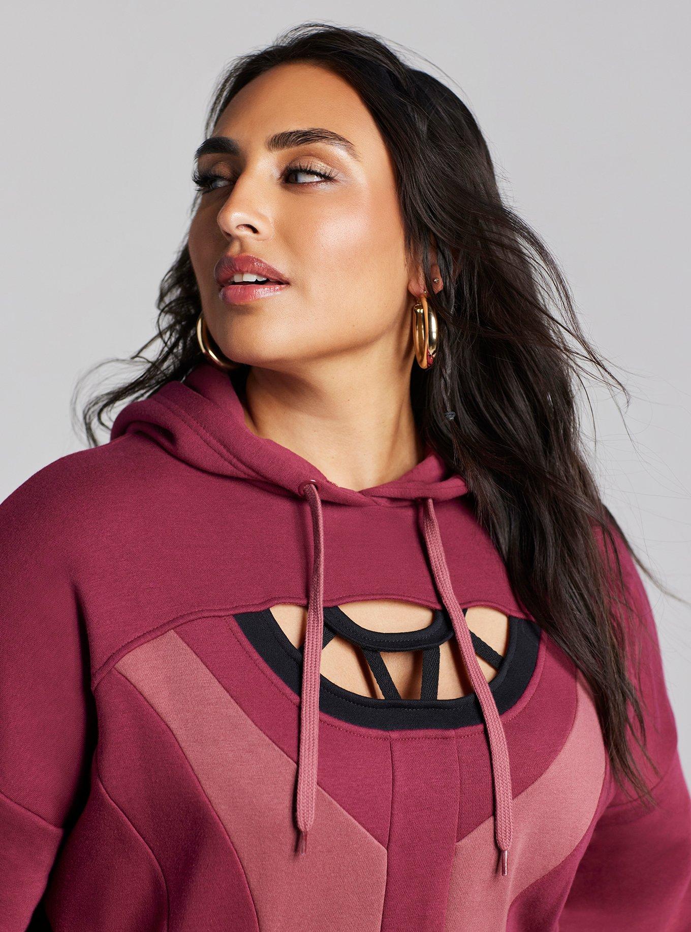 Her Universe Marvel Scarlet Witch Cutout Hoodie Plus Size Her Universe Exclusive, RED, alternate
