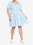 Disney Stitch Floral Smocked Dress Plus Size, BLUE, alternate