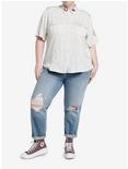 Her Universe Indiana Jones Expedition Woven Button-Up Plus Size, OFF WHITE, alternate