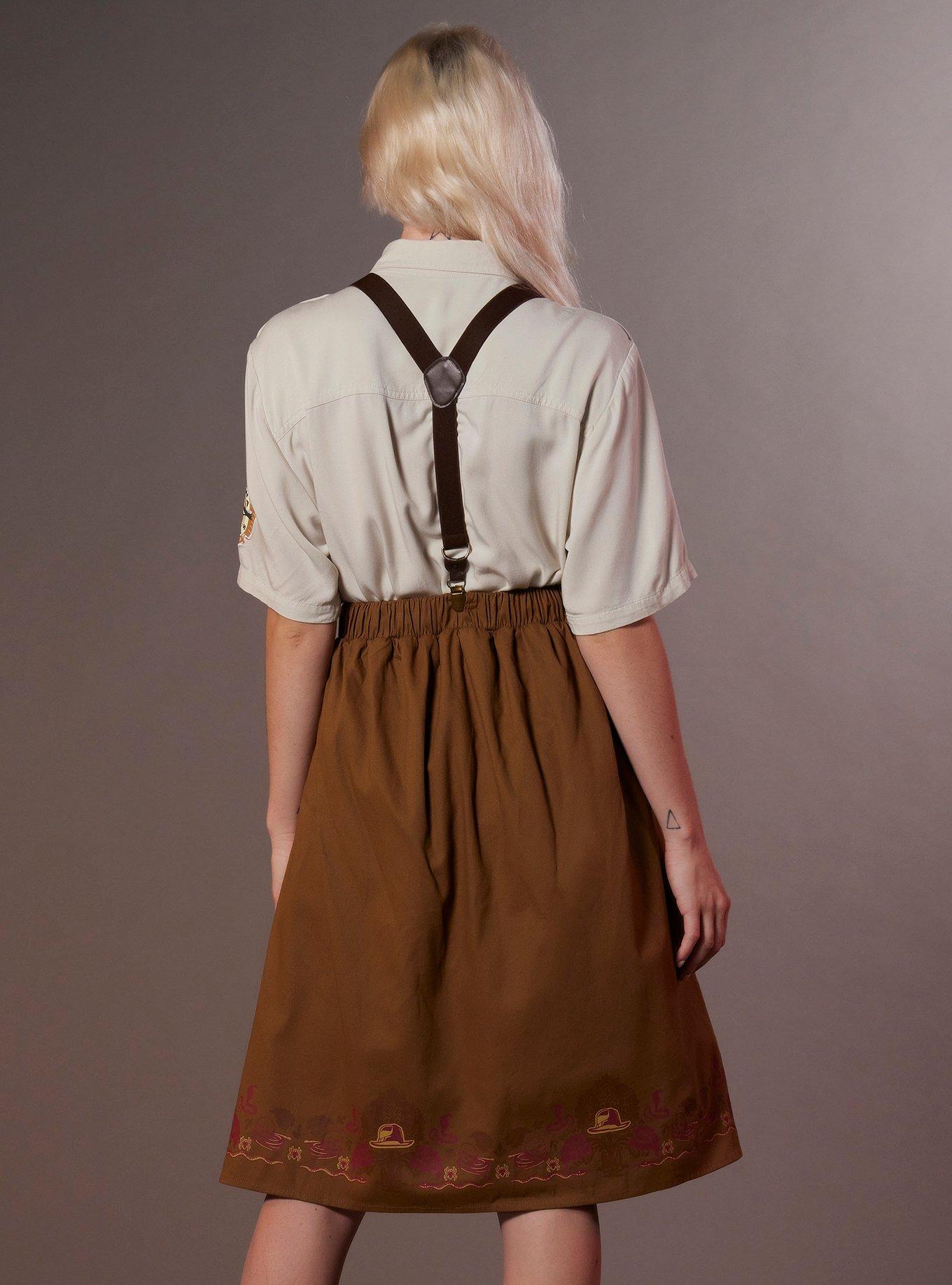 Her Universe Indiana Jones Icons Suspender Retro Skirt, BROWN, alternate