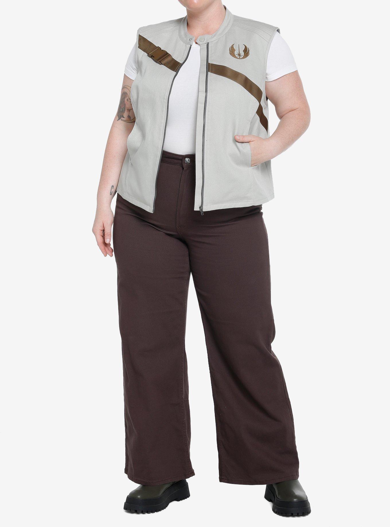 Her Universe Star Wars Rey Zip-Up Vest Plus Size Her Universe Exclusive, OFF WHITE, alternate