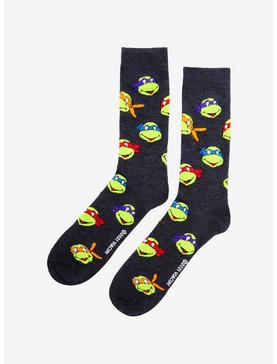 Plus Size Teenage Mutant Ninja Turtles Heads Allover Print Crew Socks, , hi-res