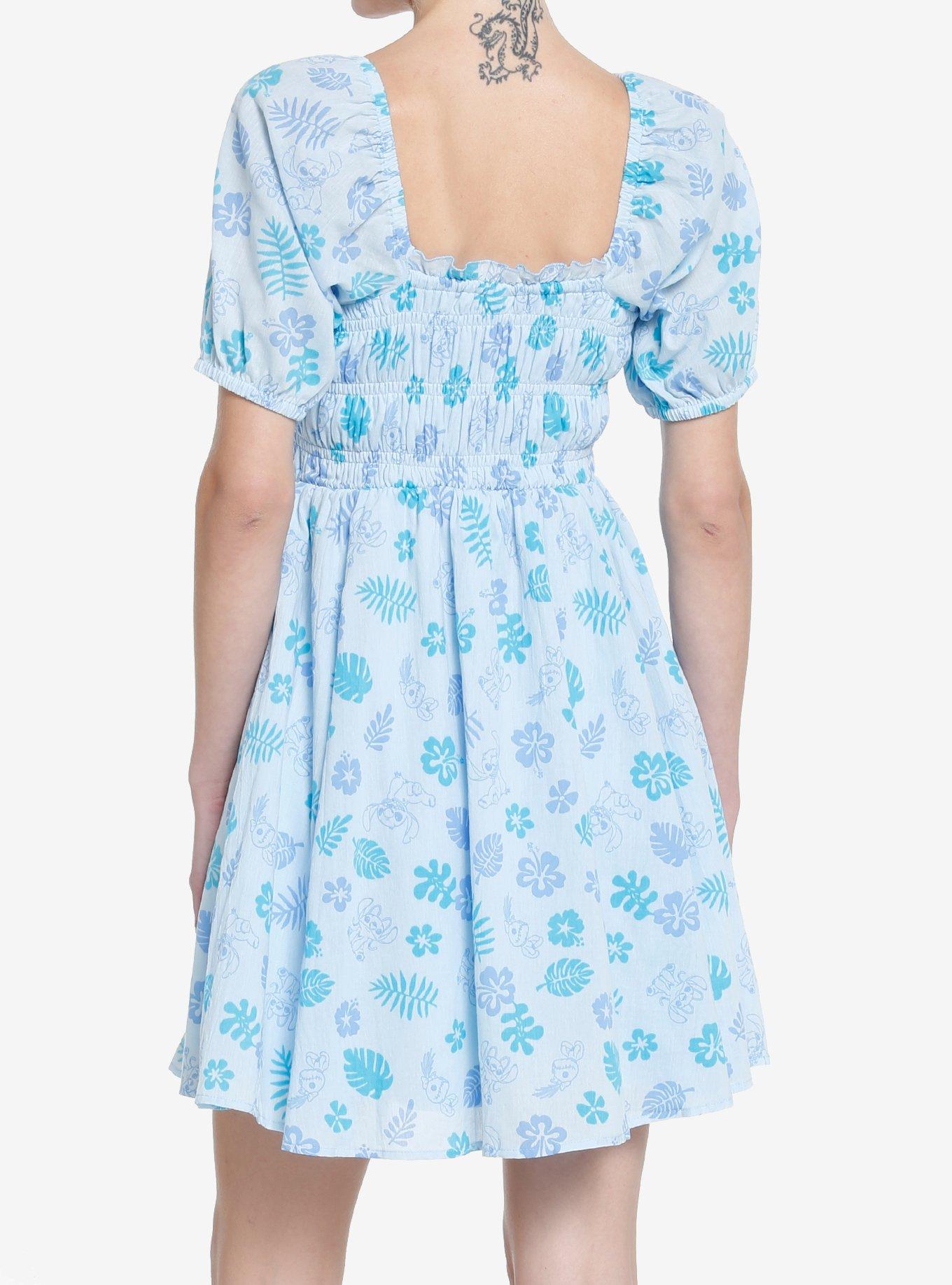 Disney Stitch Floral Smocked Dress, MULTI, alternate