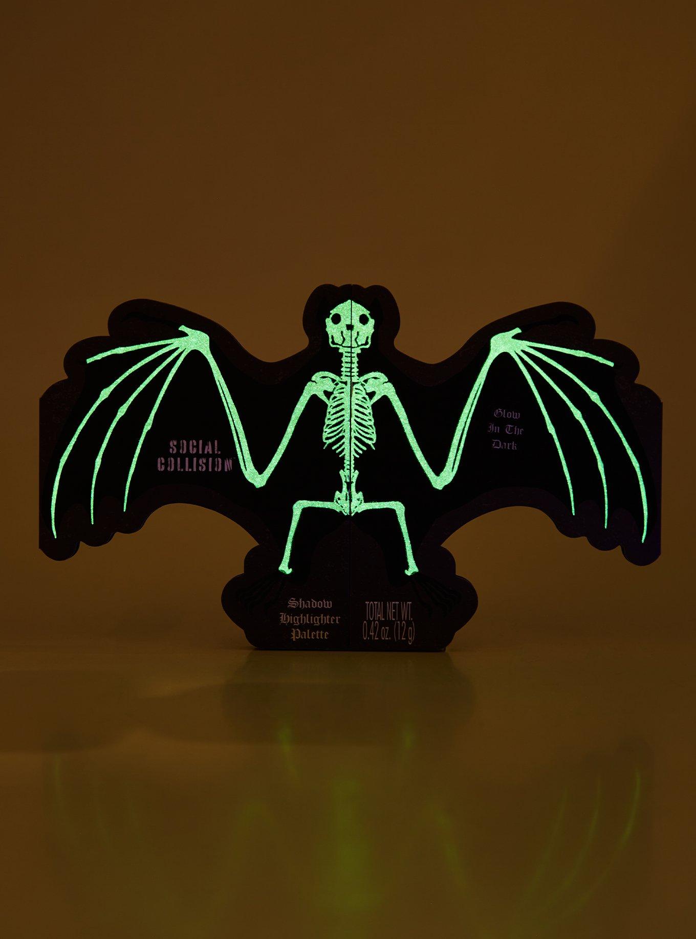 Social Collision Bat Skeleton Glow-In-The-Dark Eyeshadow & Highlighter Palette, , alternate