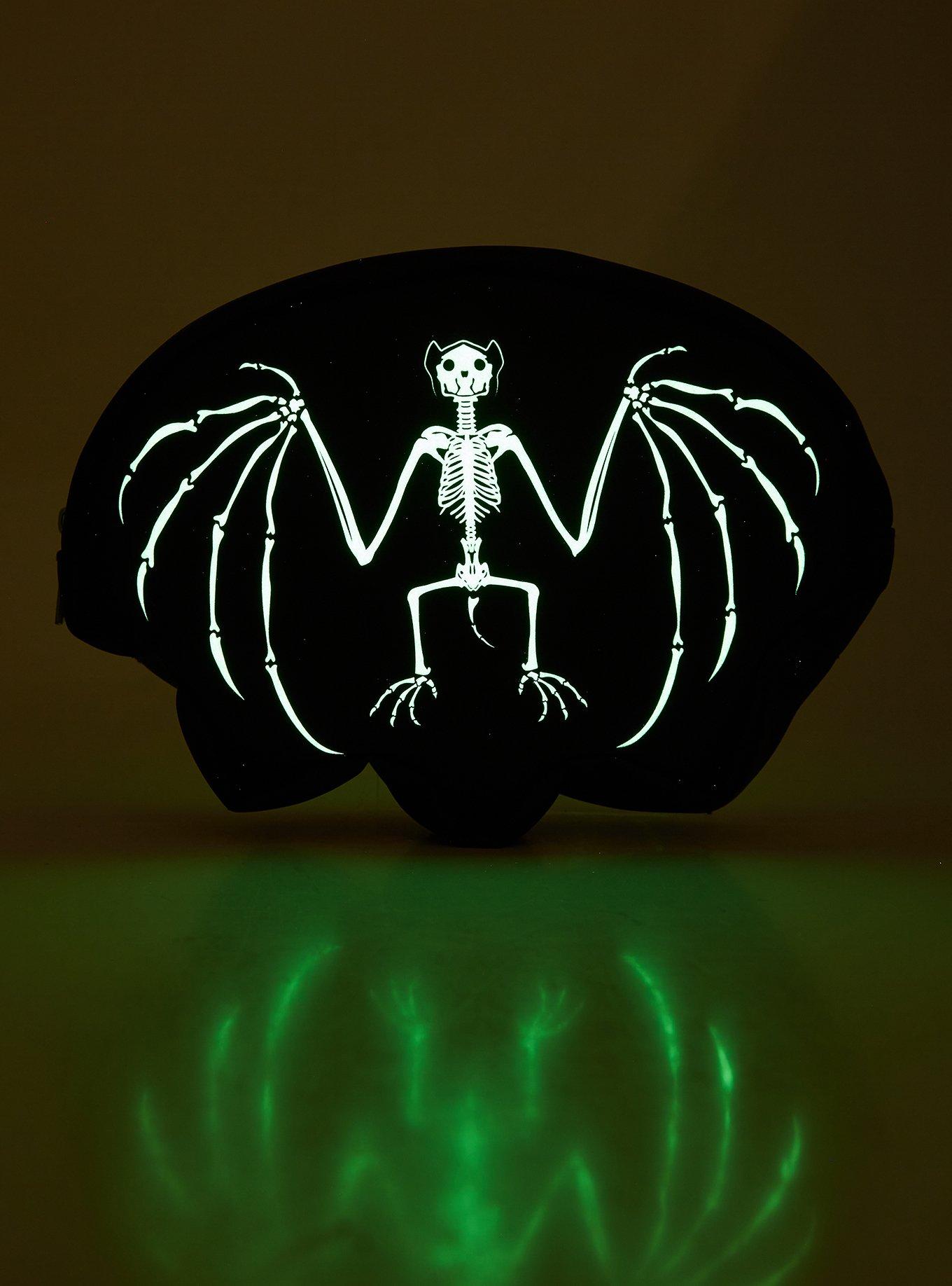Bat Anatomy Glow-In-The-Dark Makeup Bag, , alternate