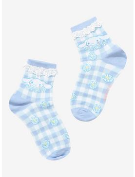 Cinnamoroll Gingham Floral Lace Ankle Socks, , hi-res