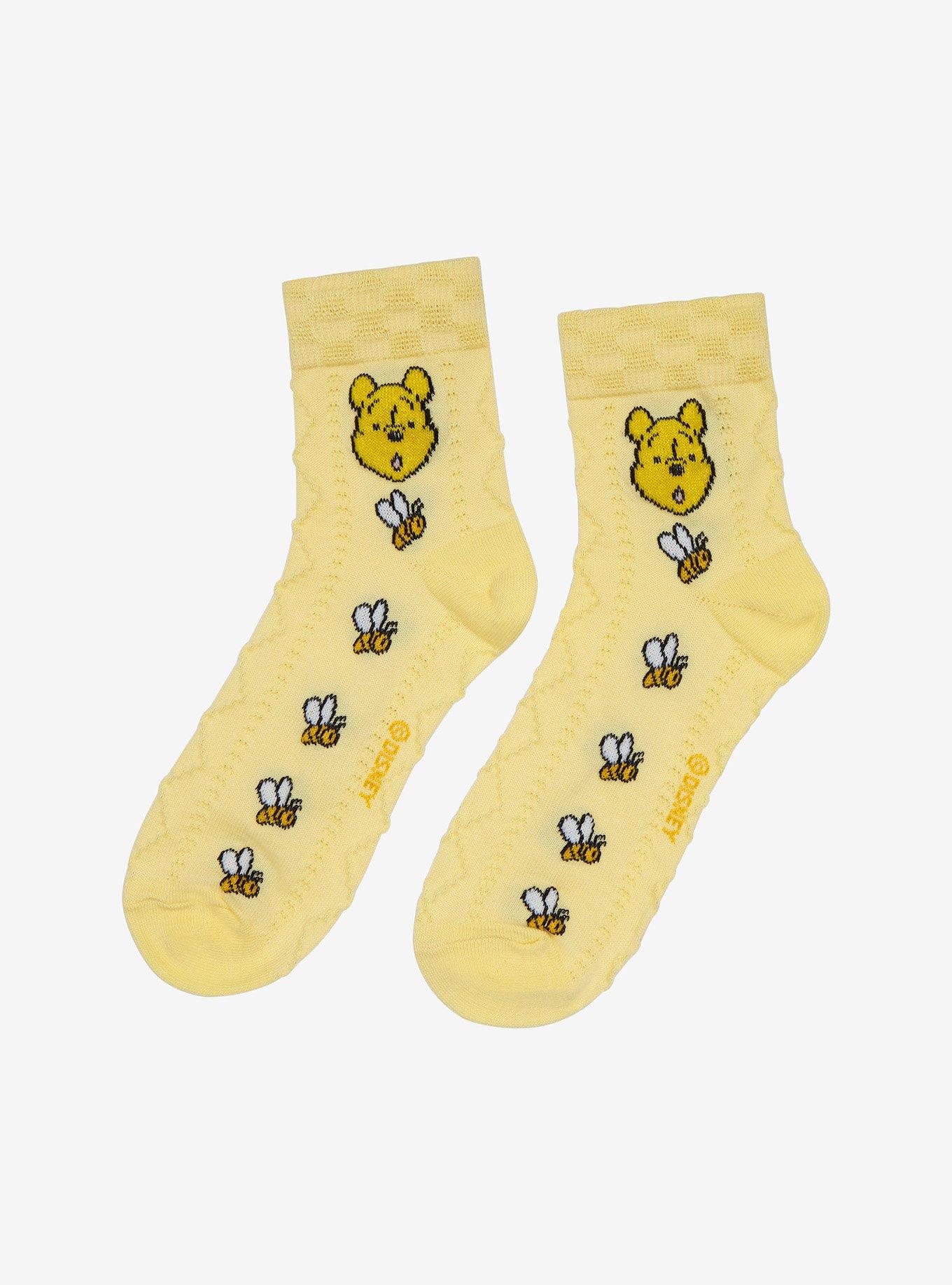Disney Winnie The Pooh Crochet Knit Ankle Socks, , alternate