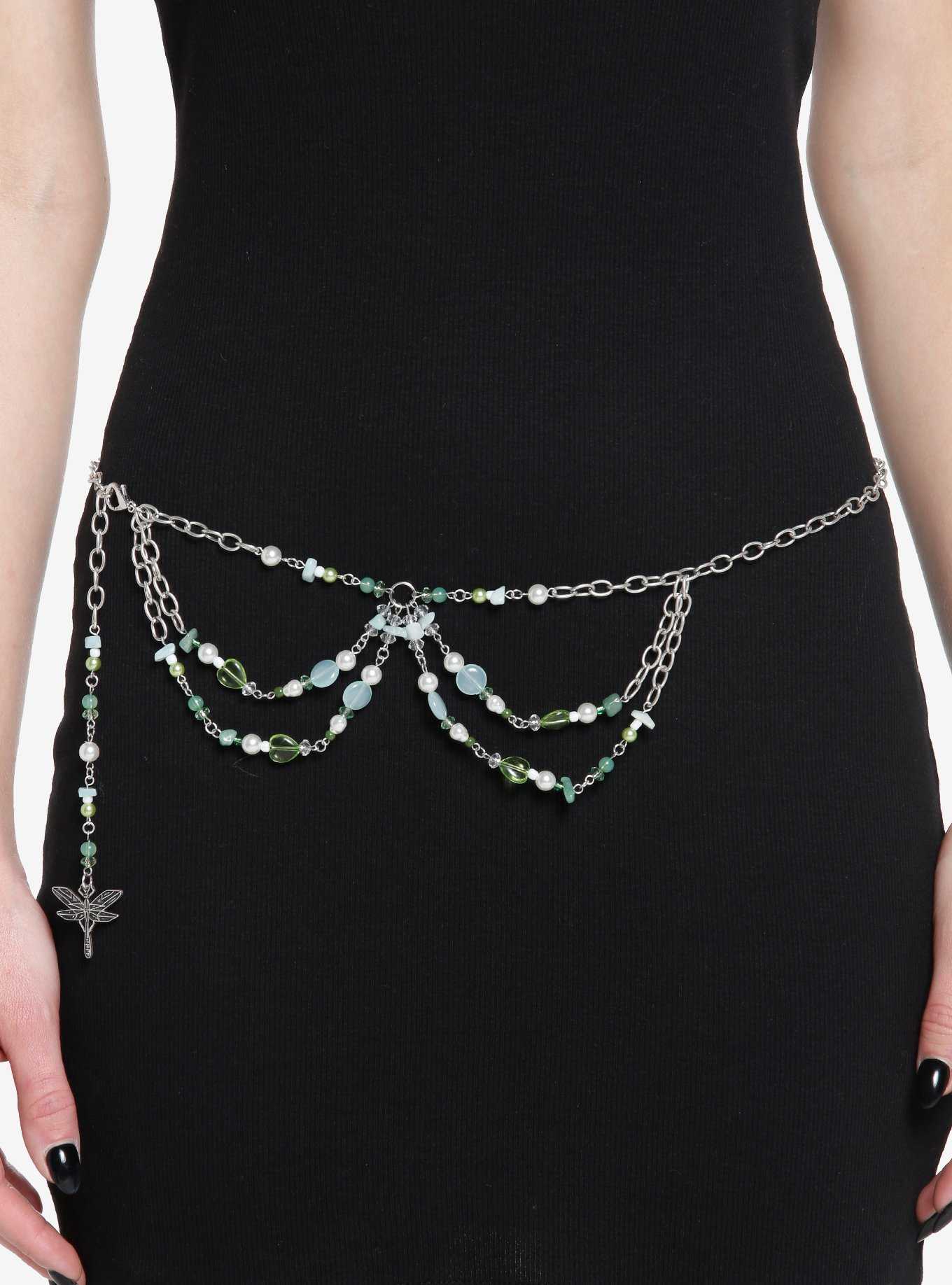Fairy Bead Layered Chain Belt, , hi-res