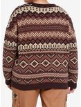 Social Collision Skull Suns Fair Isle Girls Sweater Plus Size, MULTI, alternate