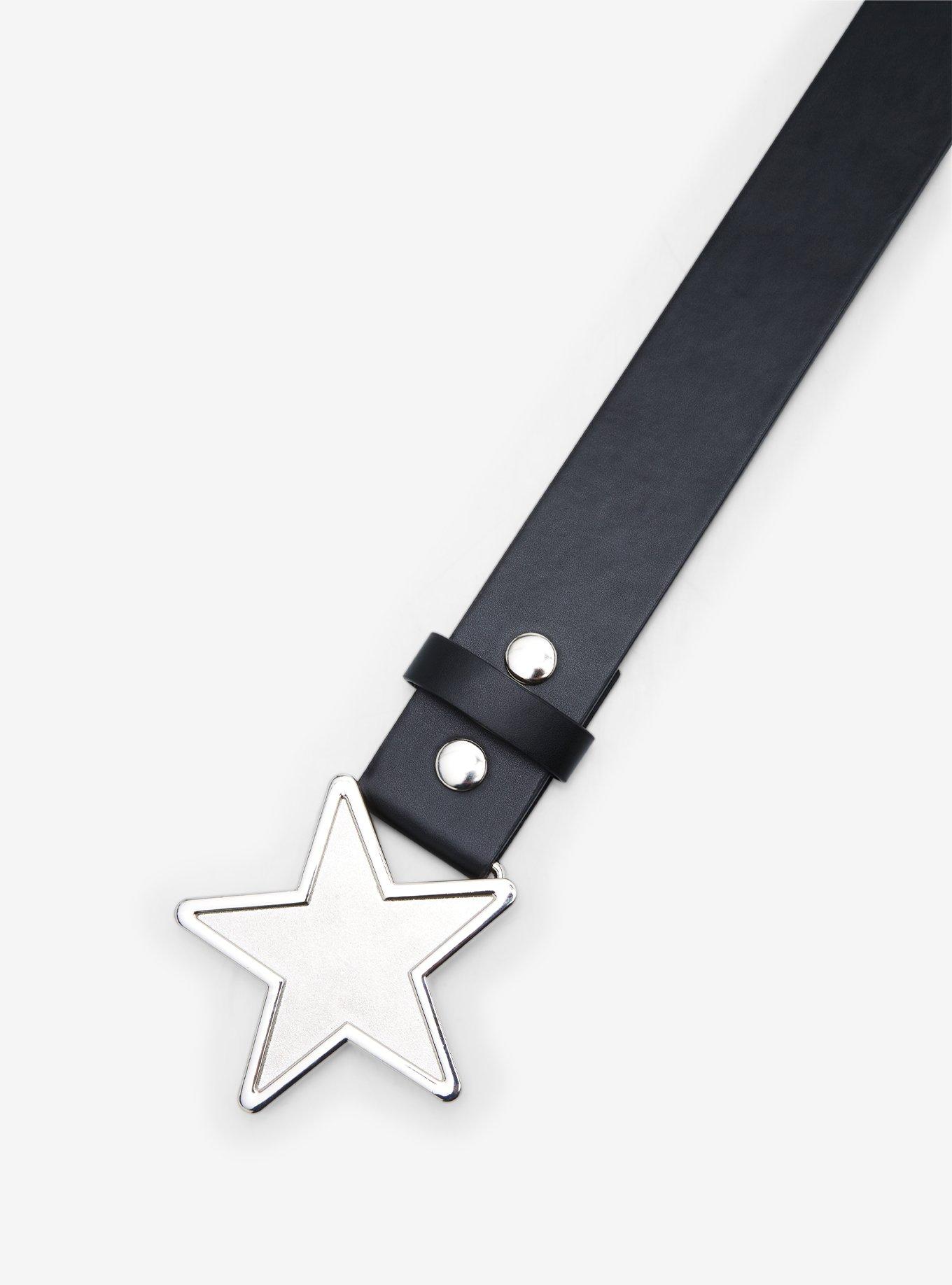 Silver Star Buckle Belt, SILVER, alternate