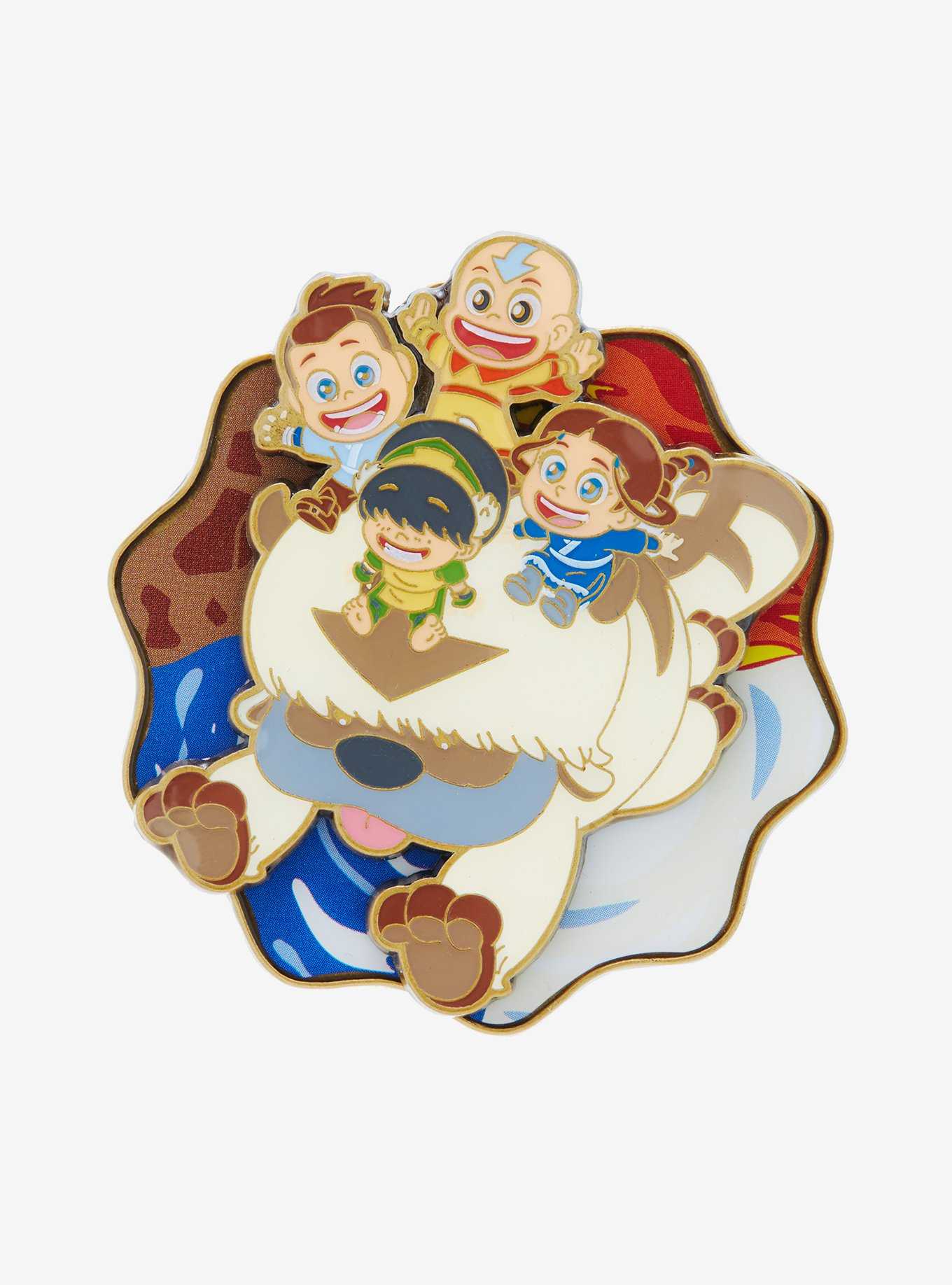 Loungefly Avatar: The Last Airbender Chibi Group Spinning Enamel Pin, , hi-res