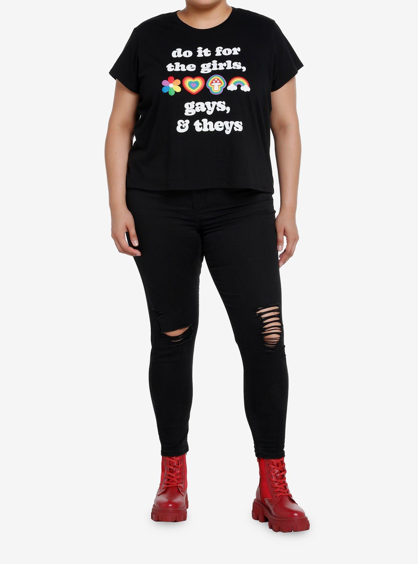 Social Collision Do It For Everyone Crop T-Shirt Plus Size, BLACK, alternate