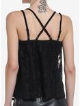 Cosmic Aura Strappy Tie-Front Lace Girls Cami, BLACK, alternate