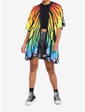 Plus Size Thorn & Fable Rainbow Butterfly Girls Short Duster, , hi-res