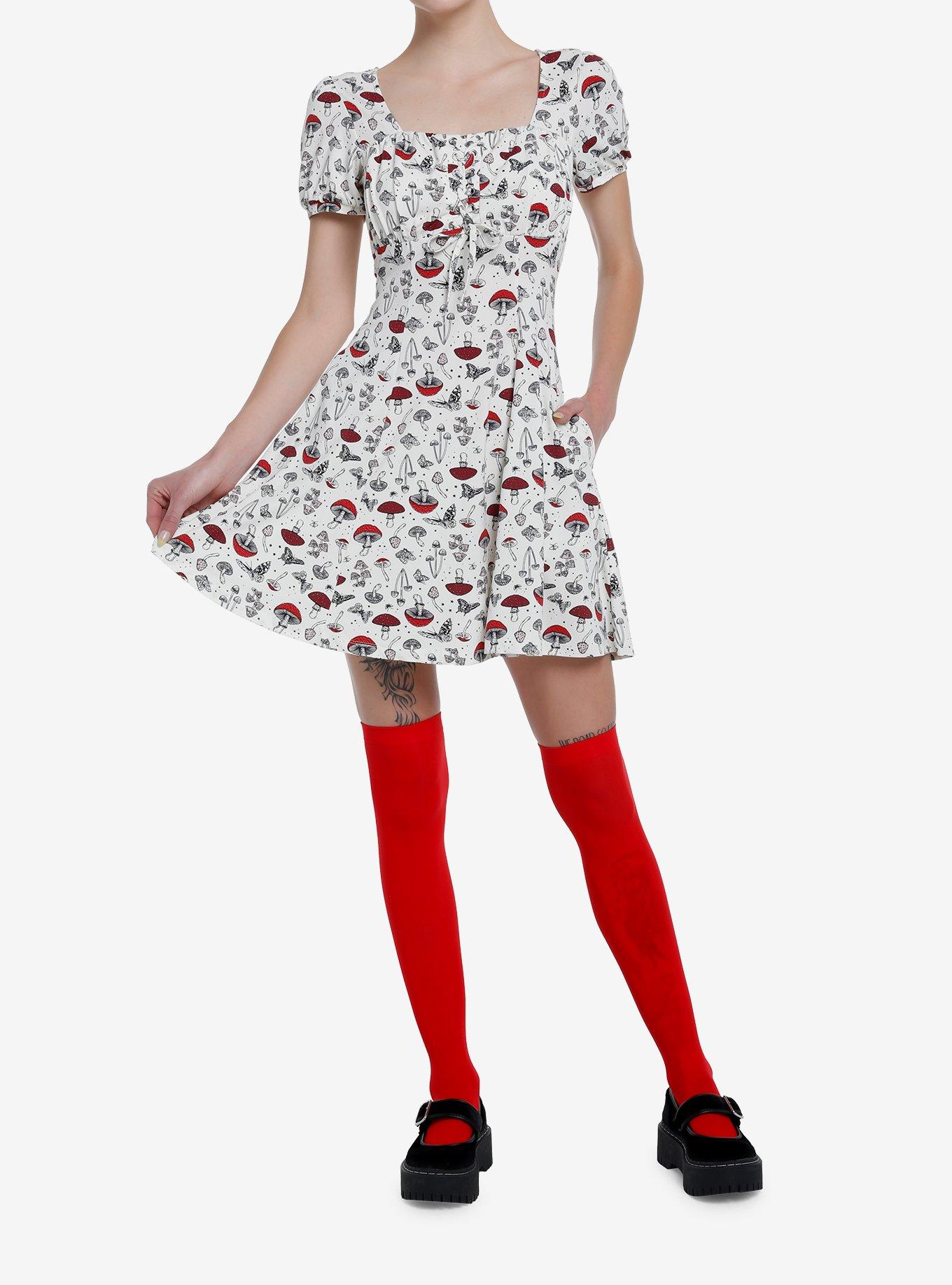 Thorn & Fable Mushrooms Babydoll Dress, MUSHROOM, alternate