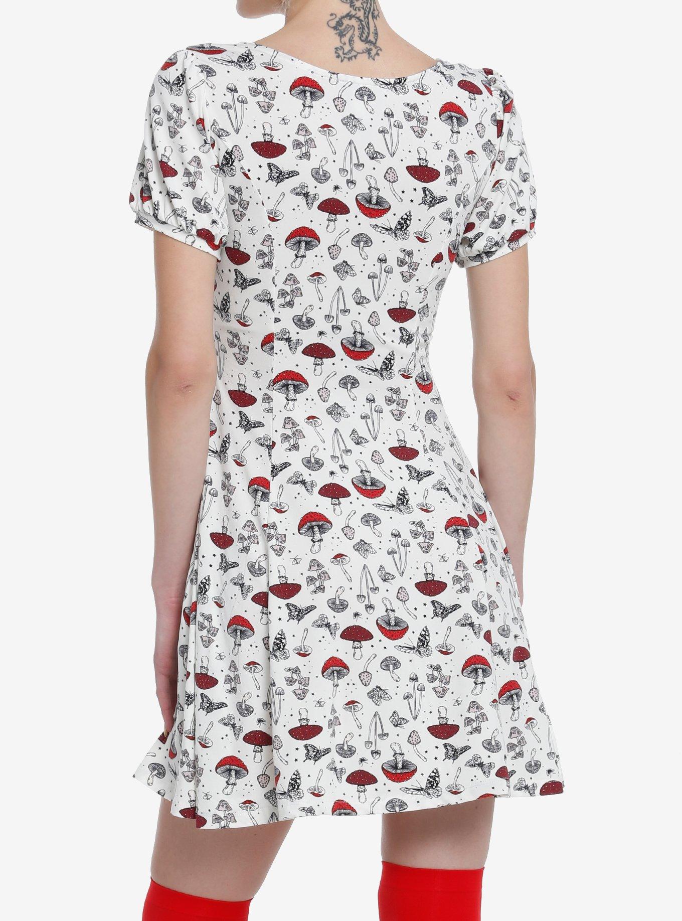 Thorn & Fable Mushrooms Babydoll Dress, MUSHROOM, alternate