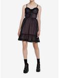 Sweet Society Mesh Overlay Lace-Up Dress, BLACK, alternate