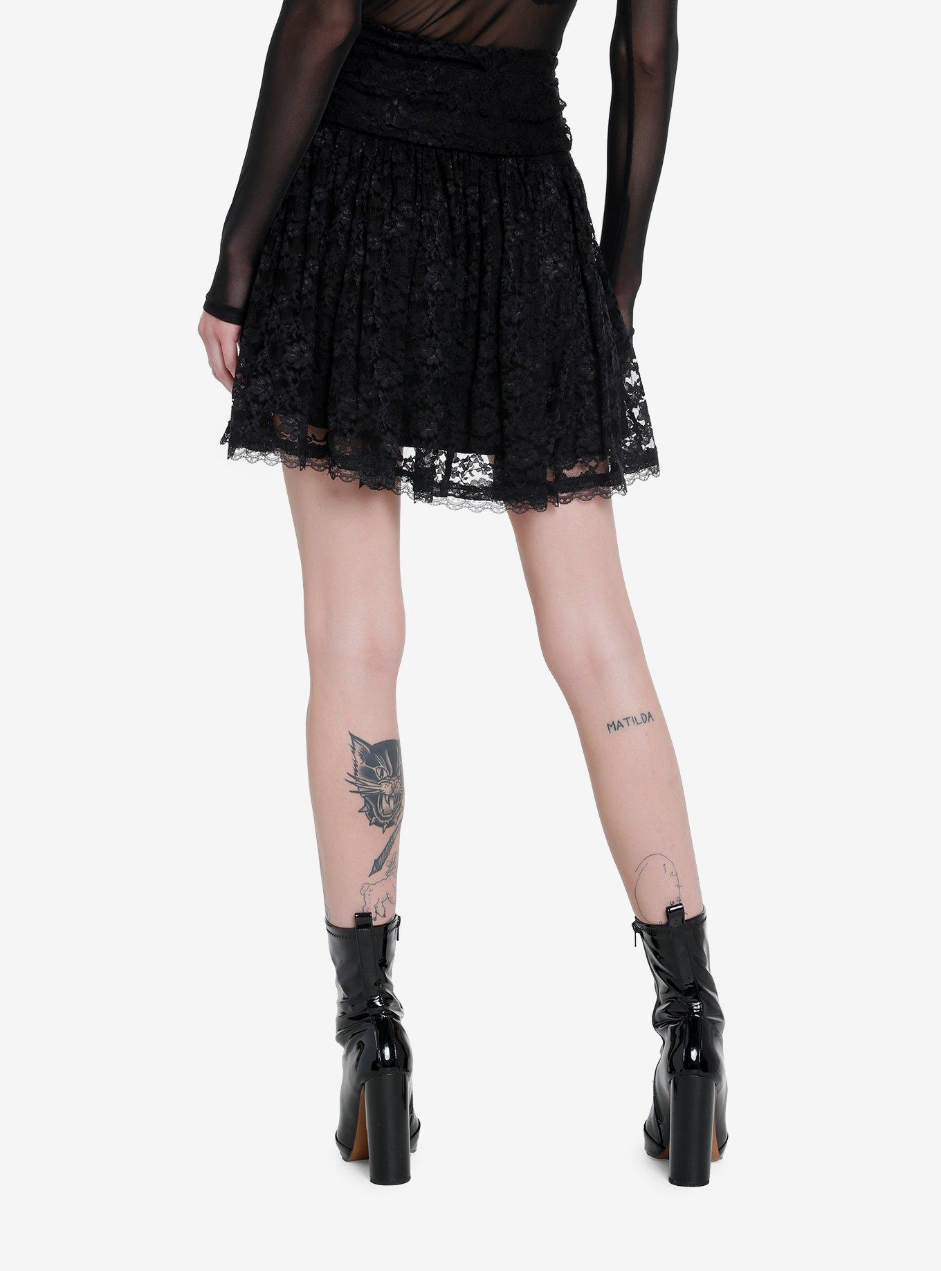Cosmic Aura Black Lace Overlay Skirt, BLACK, alternate - view 2