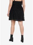 Cosmic Aura Black Lace Overlay Skirt Plus Size, BLACK, alternate